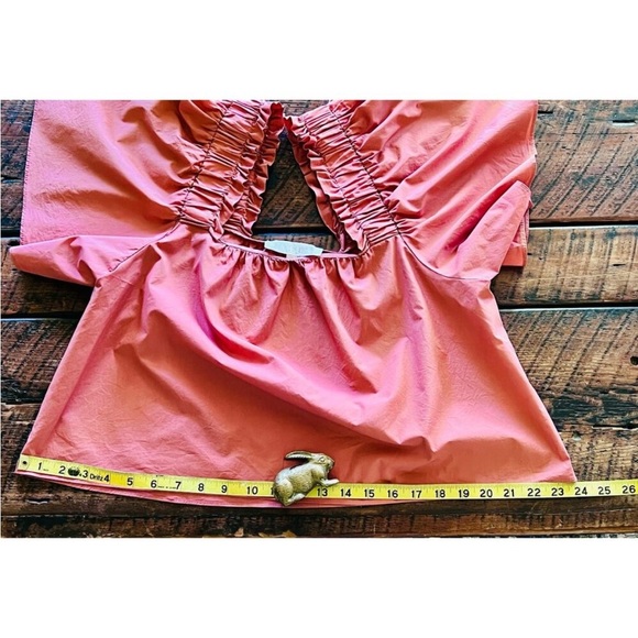 Salmon Karlie poplin square neckline size medium - Picture 7 of 14